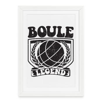 Joueur de pétanque Boule Boule pour Bouler Pétanque Boule - Affiche encadrée (27 × 37 cm) - blanc - Devant