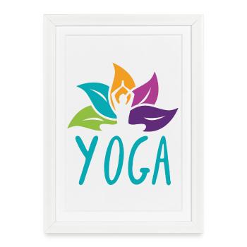 Étreinte vibrante du yoga du lotus - Affiche encadrée (27 × 37 cm) - blanc - Devant