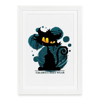 Gaucho cat - Framed poster (27 × 37 cm) - white - Front