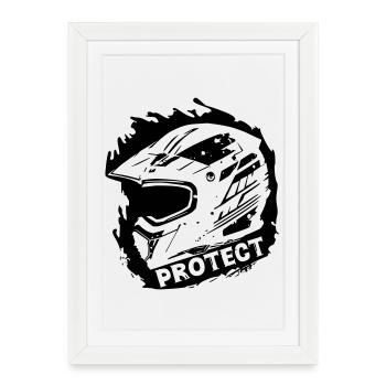 Protect - Protection Helmet [Black] - Framed poster (27 × 37 cm) - white - Front