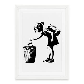 Style artistique urbain Swastika Trash - Affiche encadrée (27 × 37 cm) - blanc - Devant