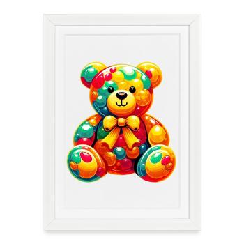Bear - Framed poster (27 × 37 cm) - white - Front