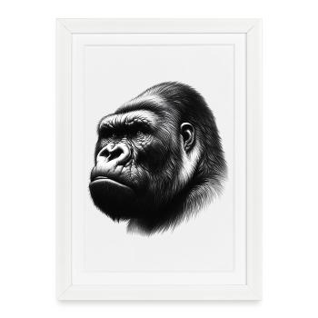 Gorille - Affiche encadrée (27 × 37 cm) - blanc - Devant