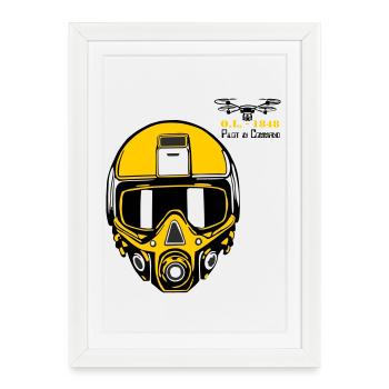 Drohnenpilot 3 - Gerahmtes Poster (27 × 37 cm) - Weiß - Vorne