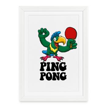 Ping Pong Champion Design Table Tennis and - Framed poster (27 × 37 cm) - white - Front