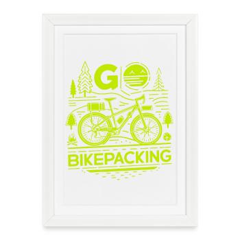 Nature-Inspired Bikepacking Scene - Framed poster (27 × 37 cm) - white - Front