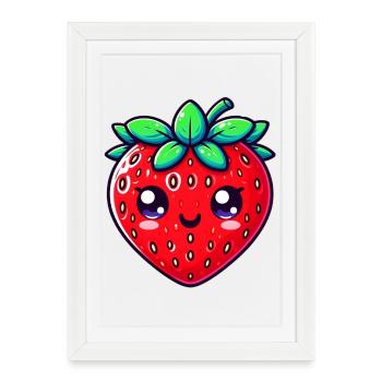 Strawberry Strawberries - Framed poster (27 × 37 cm) - white - Front