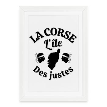 Corse, île de beauté, je suis Corse - Affiche encadrée (27 × 37 cm) - blanc - Devant