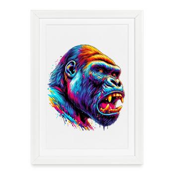 Gorille - Affiche encadrée (27 × 37 cm) - blanc - Devant