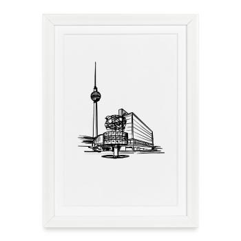 Berlin - Alex/Tour de télévision - Affiche encadrée (27 × 37 cm) - blanc - Devant
