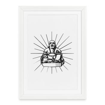Bouddha - Affiche encadrée (27 × 37 cm) - blanc - Devant