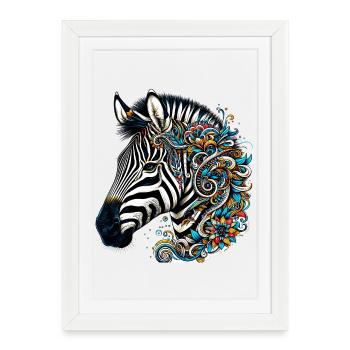 Zèbre - Affiche encadrée (27 × 37 cm) - blanc - Devant