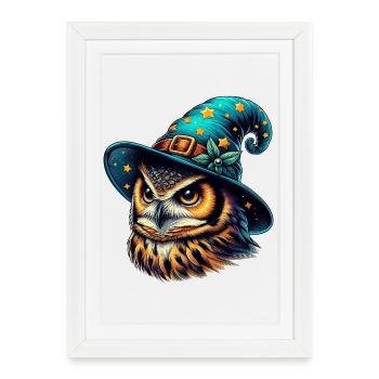 Wizard Owl - Framed poster (27 × 37 cm) - white - Front