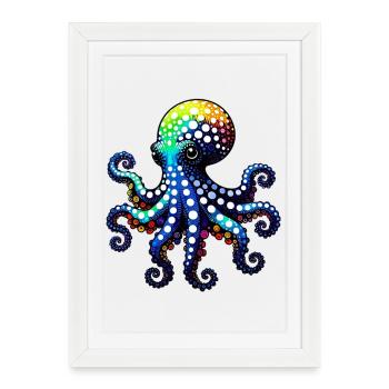Octopus - Framed poster (27 × 37 cm) - white - Front