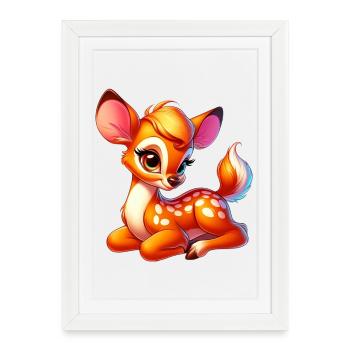 Faon - Affiche encadrée (27 × 37 cm) - blanc - Devant