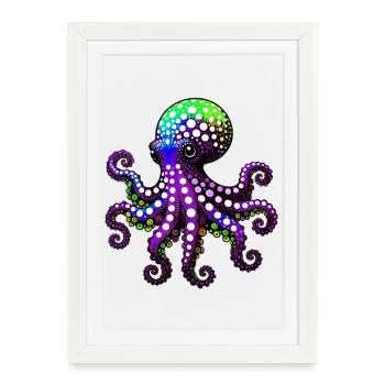 Octopus - Framed poster (27 × 37 cm) - white - Front