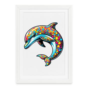 Dauphin - Affiche encadrée (27 × 37 cm) - blanc - Devant