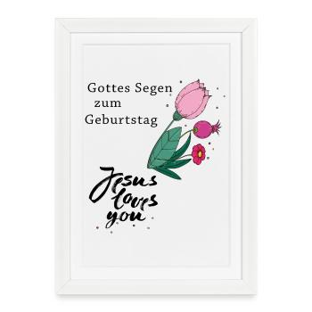 God's blessing on your birthday - Framed poster (27 × 37 cm) - white - Front