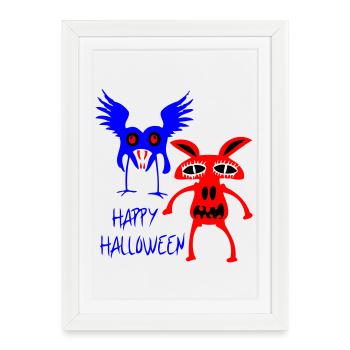 Happy Halloween Monster - Framed poster (27 × 37 cm) - white - Front