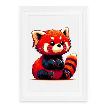 Petit panda - Affiche encadrée (27 × 37 cm) - blanc - Devant