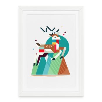 Majestic Stag – Unique and Stylish - Framed poster (27 × 37 cm) - white - Front