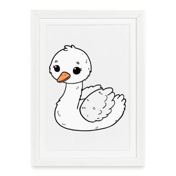 Cygne - Affiche encadrée (27 × 37 cm) - blanc - Devant