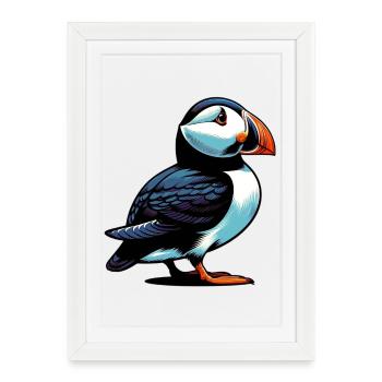 Macareux - Affiche encadrée (27 × 37 cm) - blanc - Devant