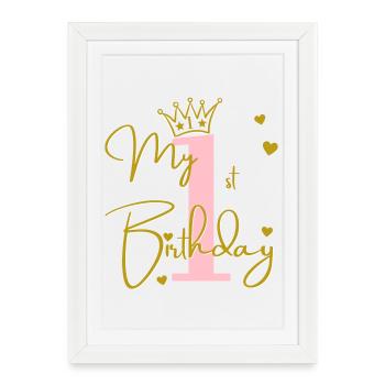 My 1st Birthday - Framed poster (27 × 37 cm) - white - Front
