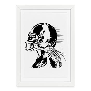 Footballeur - Affiche encadrée (27 × 37 cm) - blanc - Devant