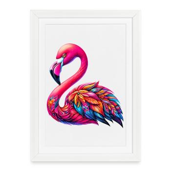 Flamingo - Framed poster (27 × 37 cm) - white - Front