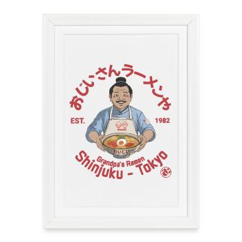 Magasin de ramen de grand-père à Shinjuku - Affiche encadrée (27 × 37 cm) - blanc - Devant