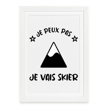 I CAN'T. SKI. MOUNTAIN. RACKET. SNOW - Framed poster (27 × 37 cm) - white - Front