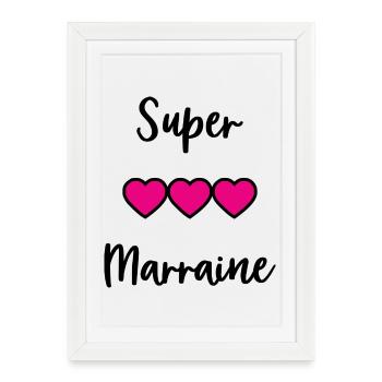 MARRAINE. TANTE. TATA. MAMAN. FÊTE DES MÈRES - Affiche encadrée (27 × 37 cm) - blanc - Devant