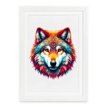 Wolf - Framed poster (27 × 37 cm) - white - Front