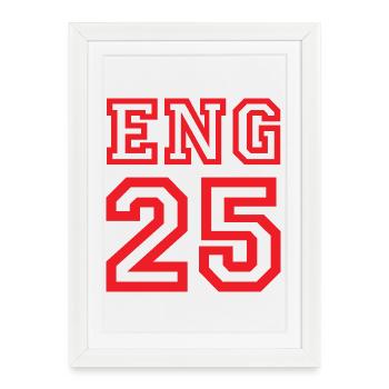 ANGLETERRE 2025 - Affiche encadrée (27 × 37 cm) - blanc - Devant