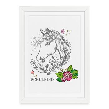 Écolier - Affiche encadrée (27 × 37 cm) - blanc - Devant