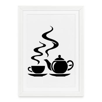 Coffee Cup Pot - Framed poster (27 × 37 cm) - white - Front