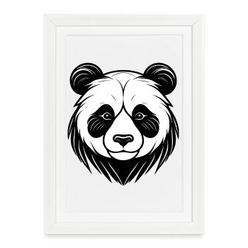 Conception artistique du visage de panda - Affiche encadrée (27 × 37 cm) - blanc - Devant