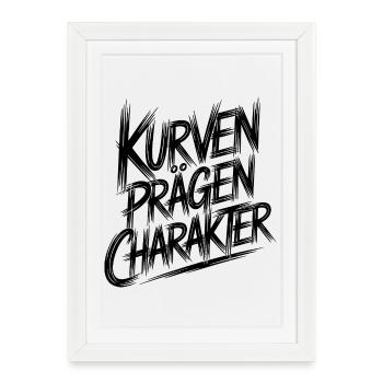 Curves shape character - Framed poster (27 × 37 cm) - white - Front