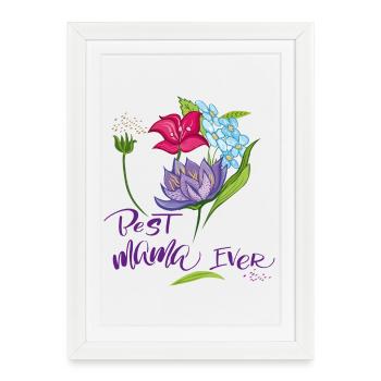 meilleure maman de tous les temps Fête des mères - Affiche encadrée (27 × 37 cm) - blanc - Devant