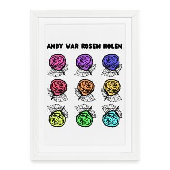 Andy war Rosen holen - Gerahmtes Poster (27 × 37 cm) - Weiß - Vorne