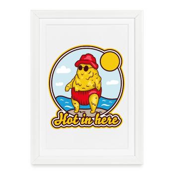 Beurre fondant sur la plage - Affiche encadrée (27 × 37 cm) - blanc - Devant