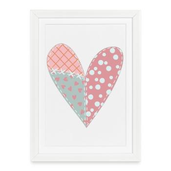 Patchwork Heart No6 - Framed poster (27 × 37 cm) - white - Front