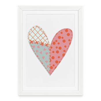 Patchwork Heart No11 - Framed poster (27 × 37 cm) - white - Front