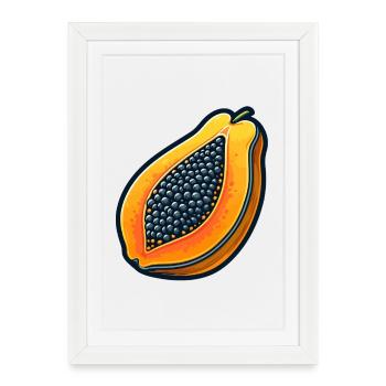 Half Papaya Pop Art - Framed poster (27 × 37 cm) - white - Front