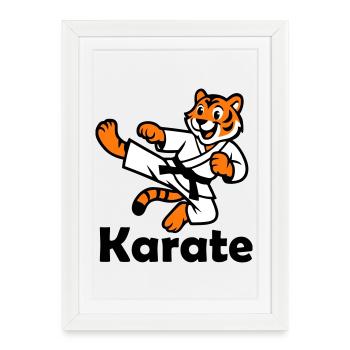 Karaté Tigre - Affiche encadrée (27 × 37 cm) - blanc - Devant