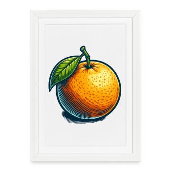 Orange Vintage Illustrée - Affiche encadrée (27 × 37 cm) - blanc - Devant