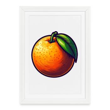Modern Orange Illustration - Framed poster (27 × 37 cm) - white - Front