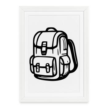 Sac à dos survie - Affiche encadrée (27 × 37 cm) - blanc - Devant