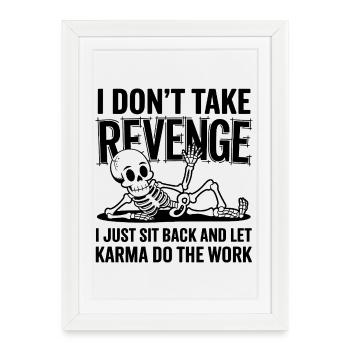 Drôle de squelette de karma - Affiche encadrée (27 × 37 cm) - blanc - Devant